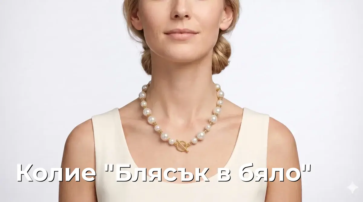 Колие "Блясък в бяло"