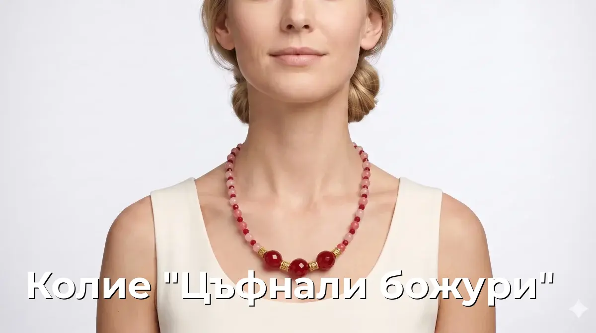 Колие "Цъфнали божури"