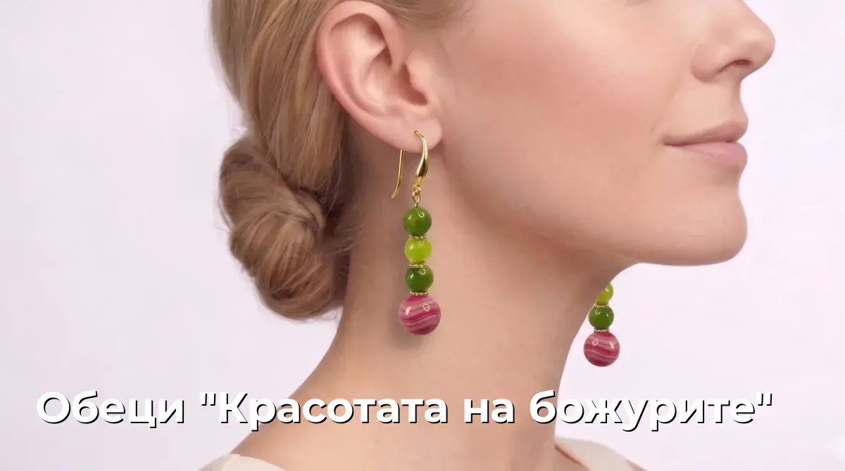 Обеци "Красотата на божурите"