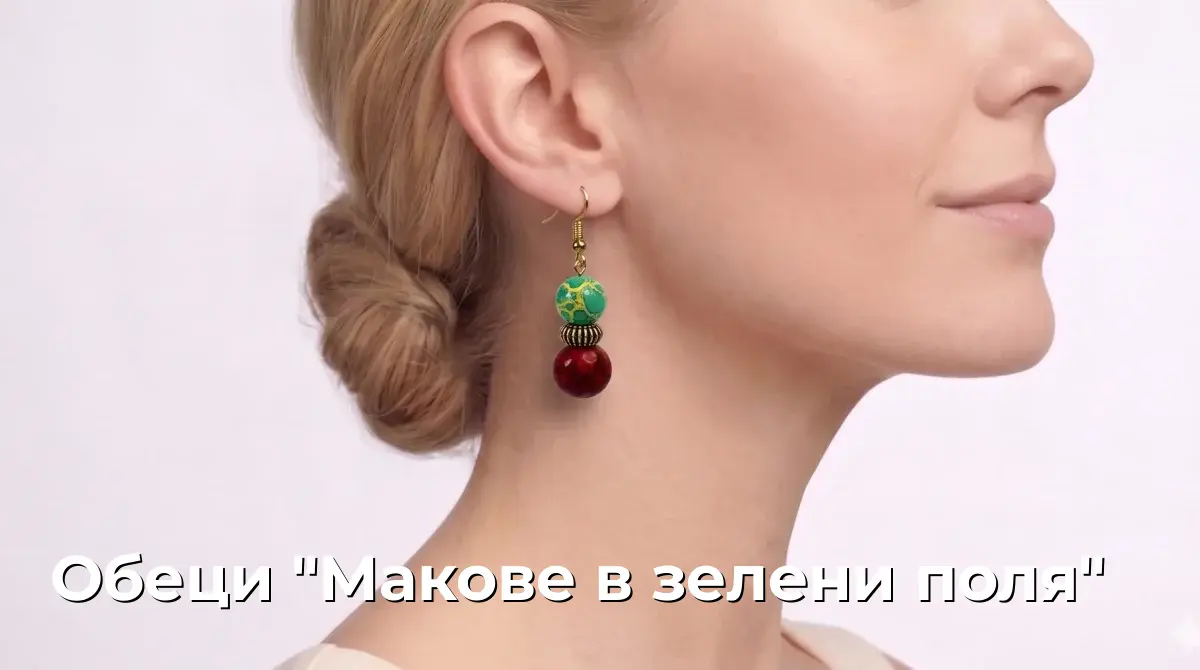 Обеци "Макове в зелени поля"